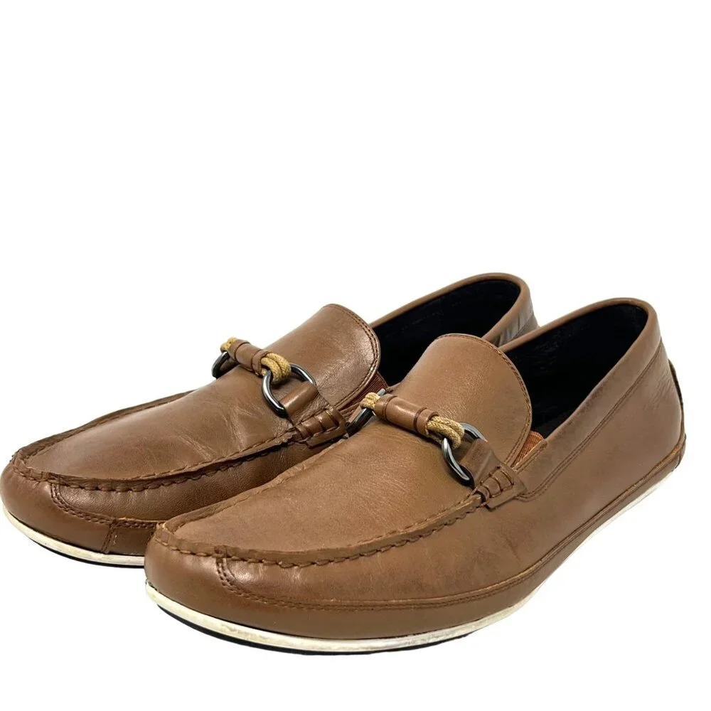 Clarks Rage Mens 60683732‎ Leather Moc Toe Loafer Cord and LeatherAccent 10.5